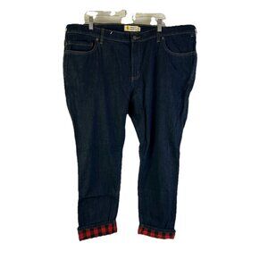 Carhartt Straight Fit Buffalo Plaid Flannel Lined Blue Jeans